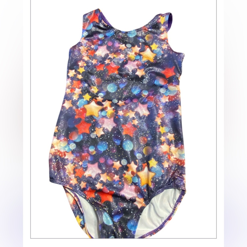 Girl’s leotard. Gymnastics or dance.  Shining Size youth large or adult x small.